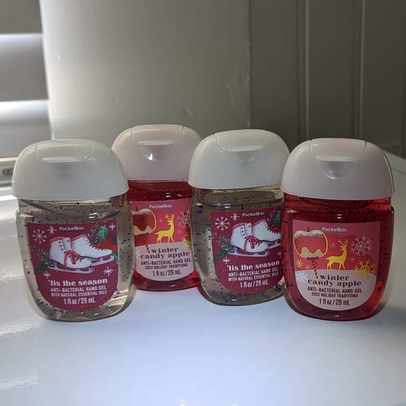 Bath & Body Works Other - Quad Pack of B&BW 🍎⛸️ TIS THE SEASON & WINTER CANDY APPLE ⛸️🍎 Hand Sanitizers